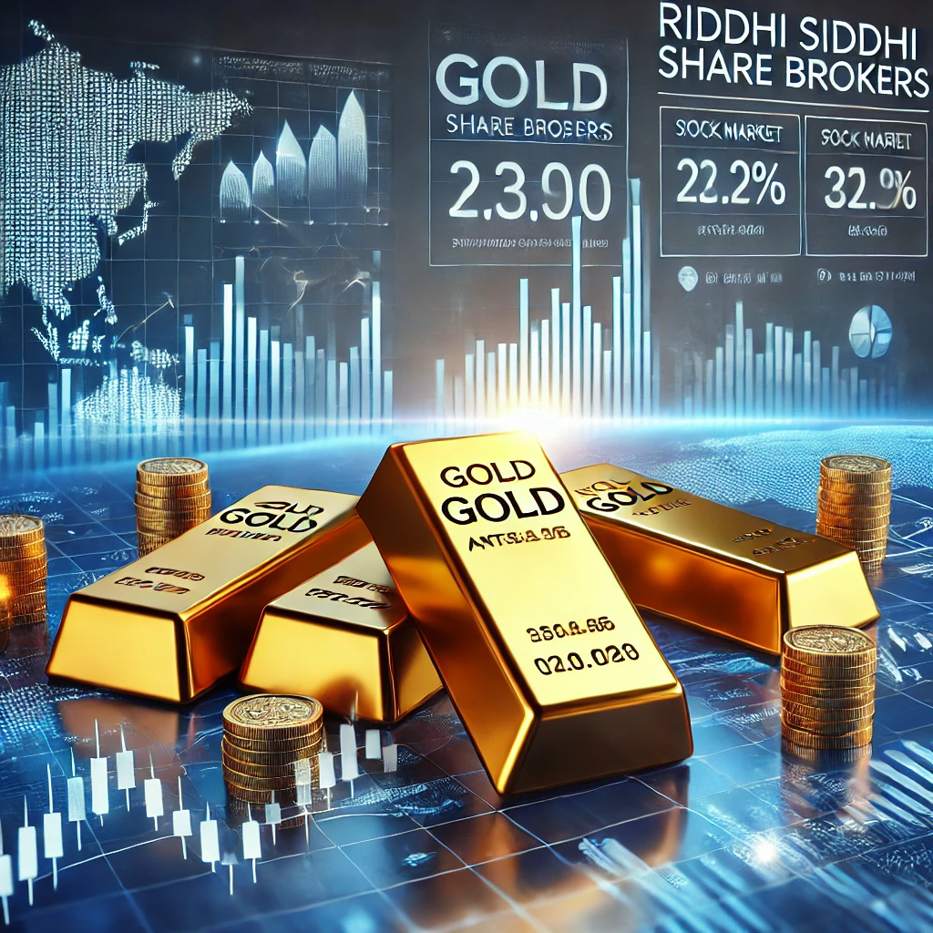 Gold investment alternatives including ETFs, digital gold, and mutual funds with Riddhi Siddhi Share Brokers branding.