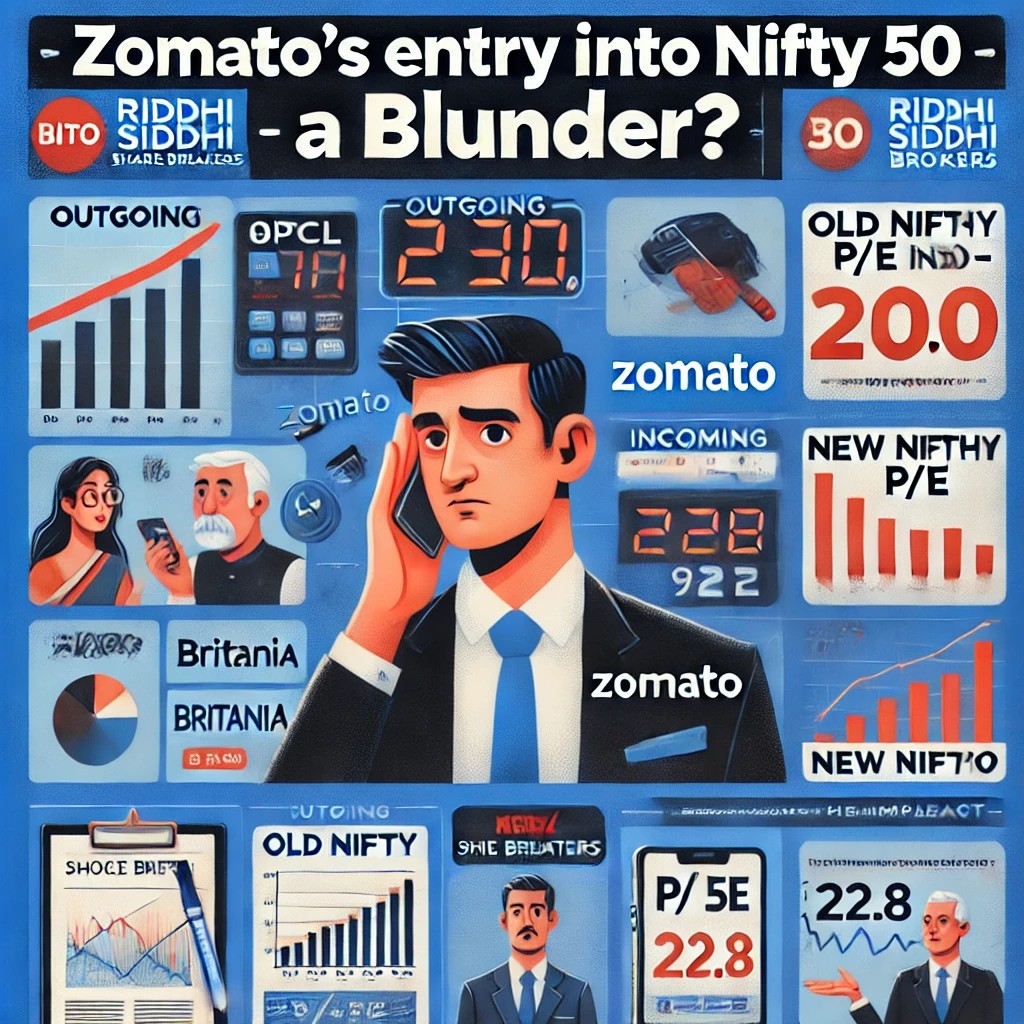 Impact of Zomato’s inclusion in Nifty 50 on the P/E ratio and stock market valuation